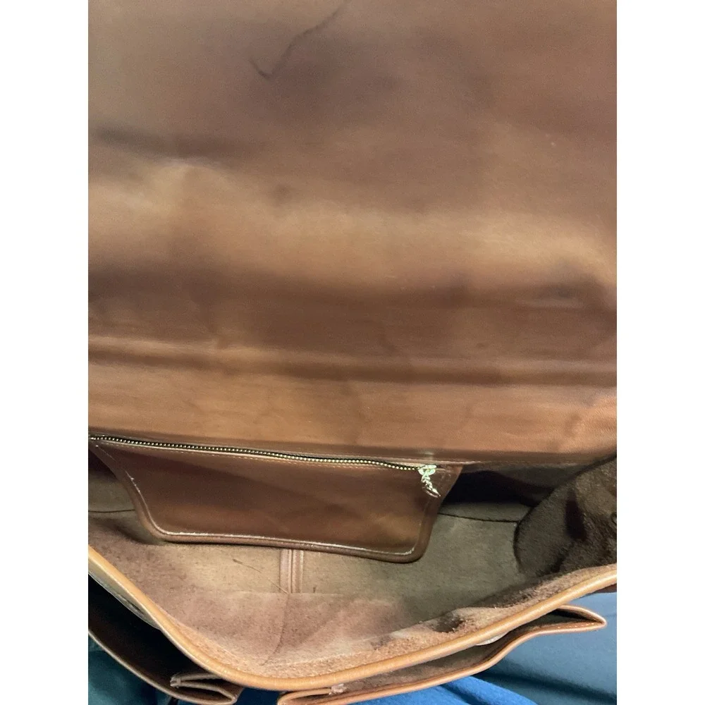 VINTAGE BRITISH TAN COACH LEATHER LAPTOP BRIEFCASE MESSENGER BAG